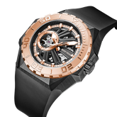 Reef Tiger RGA6903-S Rose Gold 43mm 100M Diving Skeleton Watches - NH36A Movement Mens Automatic Watch